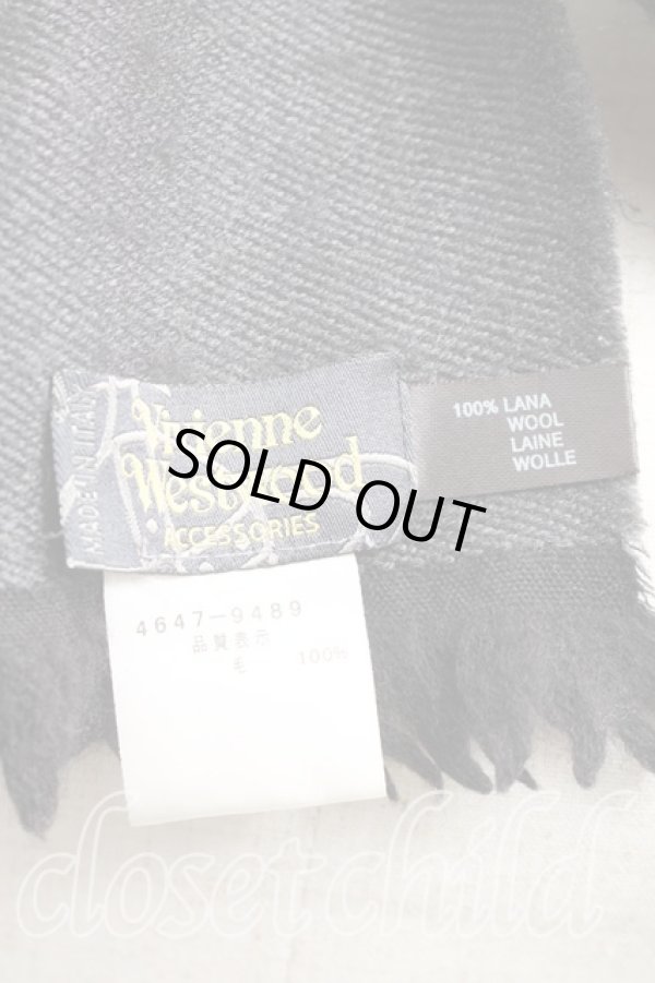 画像2: ヴィヴィアンウエストウッド 中古 / マフラー  黒  H-25-12-14-052-gd-OD-ZH (2)