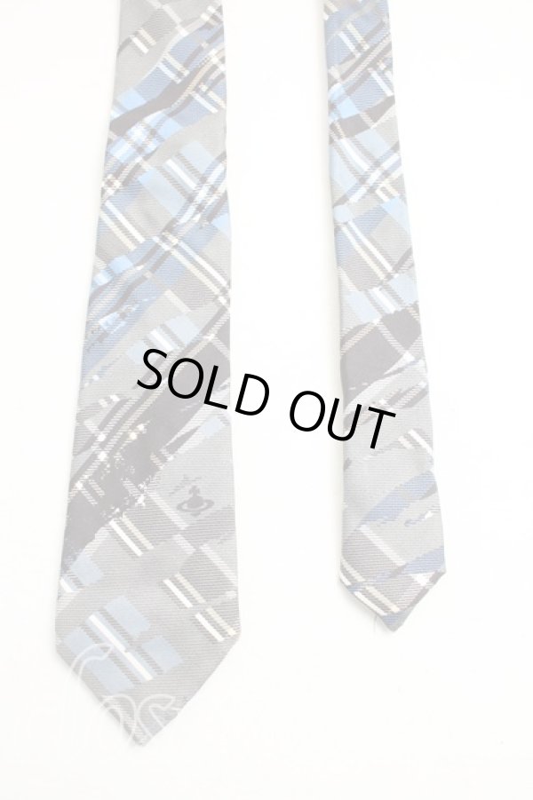 画像2: ヴィヴィアンウエストウッド 中古 / タータンptナロータイ  灰  H-25-12-14-053-gd-OD-ZH (2)