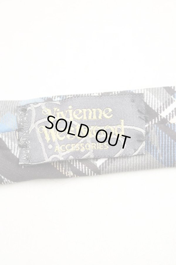 画像3: ヴィヴィアンウエストウッド 中古 / タータンptナロータイ  灰  H-25-12-14-053-gd-OD-ZH (3)