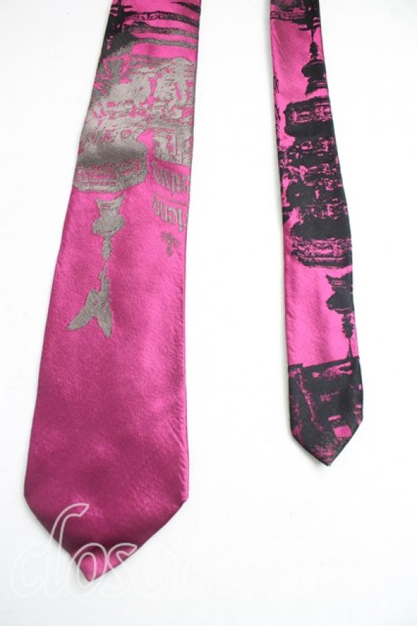 画像2: ヴィヴィアンウエストウッド 中古 / ピカデリーサーカスptネクタイ  紫  H-25-12-14-055-gd-OD-ZH (2)