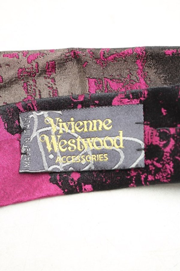 画像3: ヴィヴィアンウエストウッド 中古 / ピカデリーサーカスptネクタイ  紫  H-25-12-14-055-gd-OD-ZH (3)