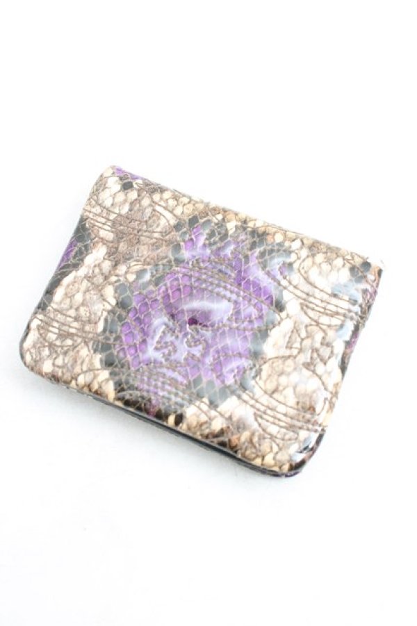 画像2: ヴィヴィアンウエストウッド 中古 / パイソンキルティングカードケース  紫  H-25-12-14-060-gd-IN-ZH (2)