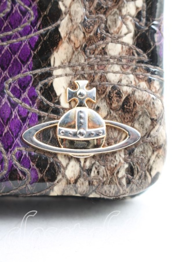 画像5: ヴィヴィアンウエストウッド 中古 / パイソンキルティングカードケース  紫  H-25-12-14-060-gd-IN-ZH (5)