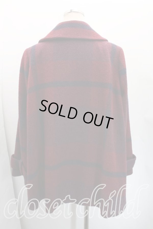 画像2: ヴィヴィアンウエストウッド 中古 / プリンセスチェックコート 2（9号相当） ボルドー  H-25-12-14-007-co-OD-ZH (2)