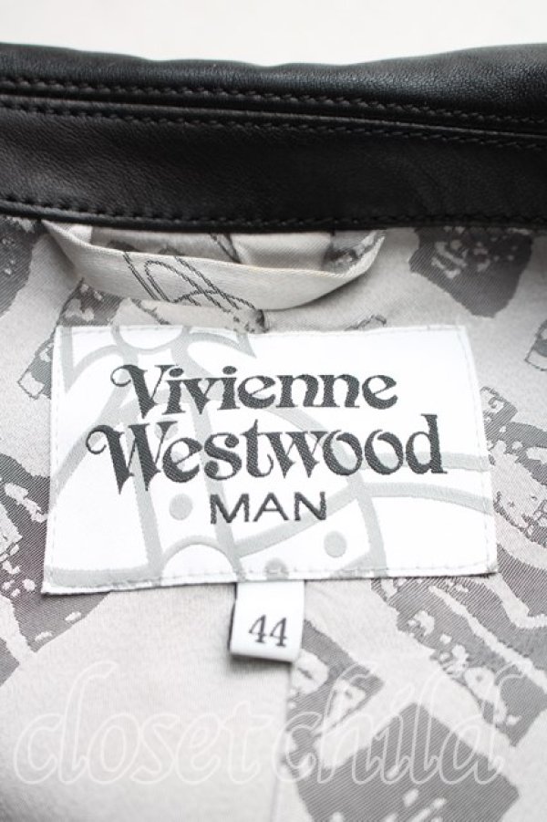 画像4: ヴィヴィアンウエストウッド MAN 中古 / アルコホリックレザージャケット 44（メンズS相当） 黒  H-25-12-14-008-co-OD-ZH (4)