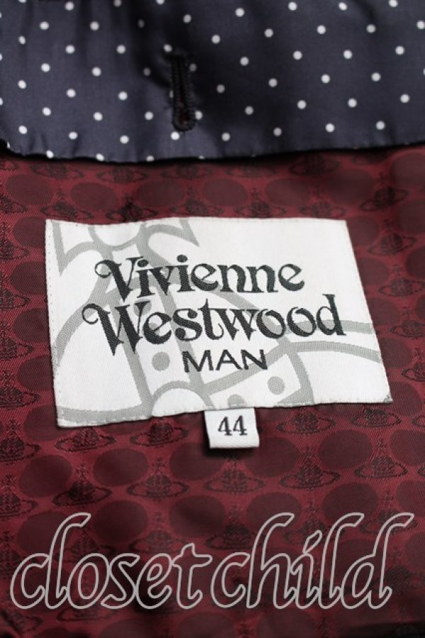 画像3: ヴィヴィアンウエストウッド MAN 中古 / ダブルショートコート 44（メンズS相当） 灰  H-25-12-14-009-co-OD-ZH (3)