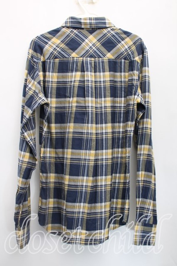 画像2: ヴィヴィアンウエストウッド MAN 中古 / タータンチェックシャツ 44（メンズS相当） 紺ｘ黄  H-25-12-14-014-bl-OD-ZH (2)