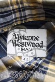 画像3: ヴィヴィアンウエストウッド MAN 中古 / タータンチェックシャツ 44（メンズS相当） 紺ｘ黄  H-25-12-14-014-bl-OD-ZH (3)