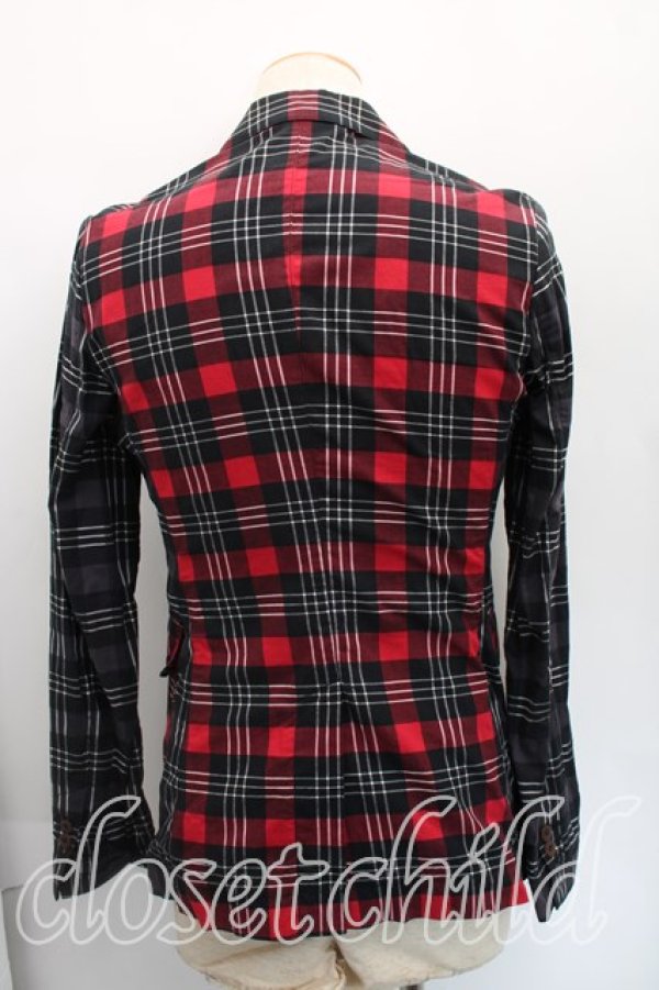 画像2: ヴィヴィアンウエストウッド MAN 中古 / タータンチェックジャケット 44（メンズS相当） 赤  H-25-12-14-002-jc-OD-ZH (2)