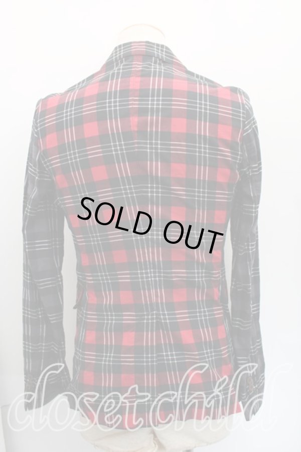 画像2: ヴィヴィアンウエストウッド MAN 中古 / タータンチェックジャケット 44（メンズS相当） 赤  H-25-12-14-002-jc-OD-ZH (2)