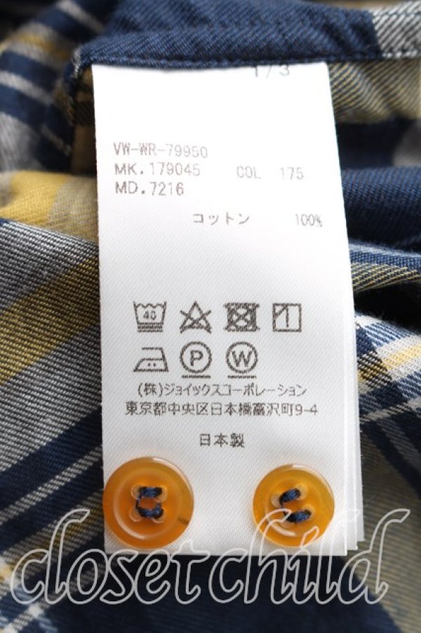 画像4: ヴィヴィアンウエストウッド MAN 中古 / タータンチェックシャツ 44（メンズS相当） 紺ｘ黄  H-25-12-14-014-bl-OD-ZH (4)
