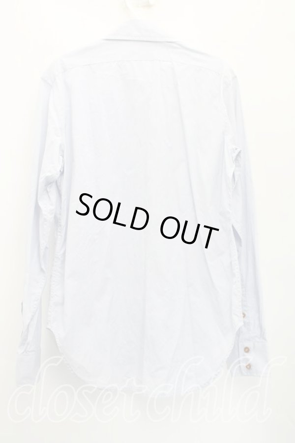 画像2: ヴィヴィアンウエストウッド MAN 中古 / オーブ刺繍アシメカラーシャツ 44（メンズS相当） 灰  H-25-12-14-015-bl-OD-ZH (2)