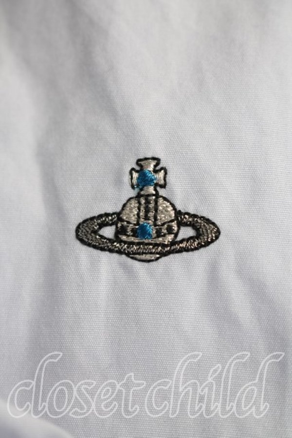 画像6: ヴィヴィアンウエストウッド MAN 中古 / オーブ刺繍アシメカラーシャツ 44（メンズS相当） 灰  H-25-12-14-015-bl-OD-ZH (6)