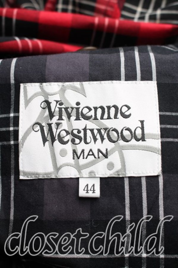 画像3: ヴィヴィアンウエストウッド MAN 中古 / タータンチェックジャケット 44（メンズS相当） 赤  H-25-12-14-002-jc-OD-ZH (3)