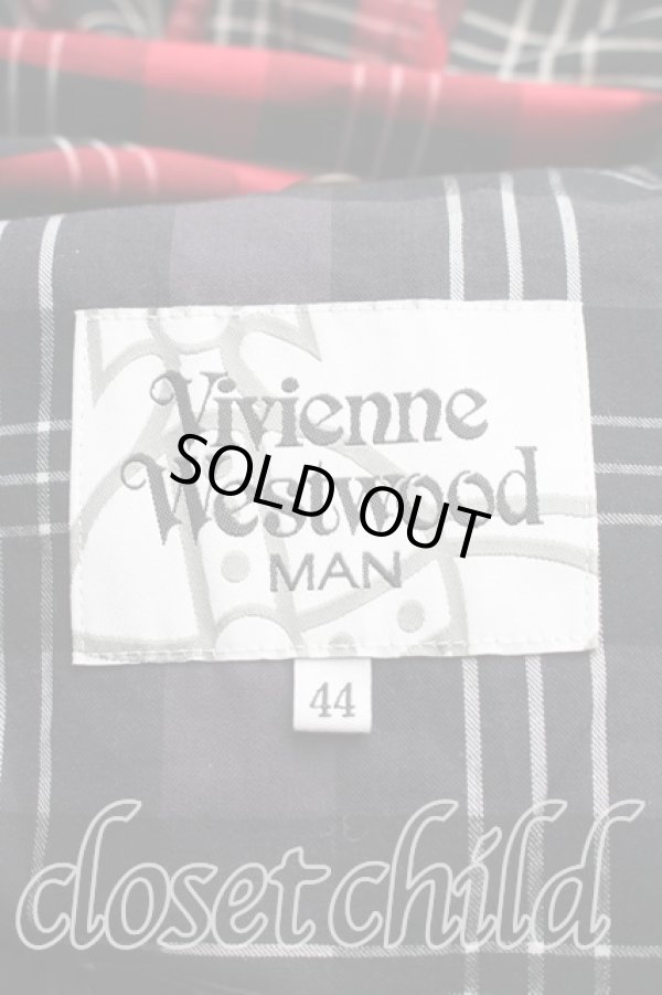 画像3: ヴィヴィアンウエストウッド MAN 中古 / タータンチェックジャケット 44（メンズS相当） 赤  H-25-12-14-002-jc-OD-ZH (3)