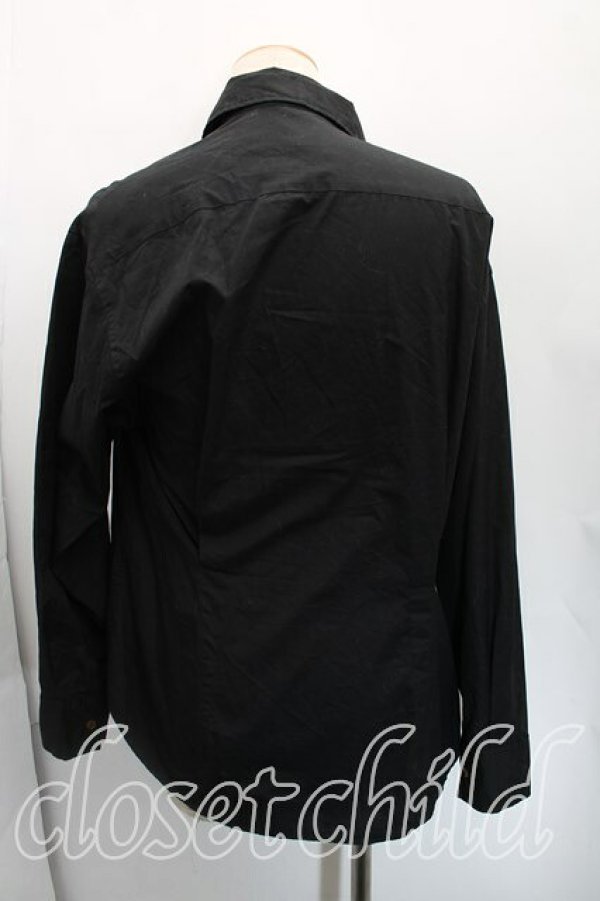 画像2: ヴィヴィアンウエストウッド MAN 中古 / フロントアシメ長袖シャツ 50(メンズXL相当) 黒  H-25-12-14-017-bl-IN-ZH (2)