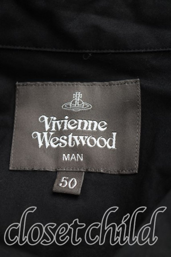 画像3: ヴィヴィアンウエストウッド MAN 中古 / フロントアシメ長袖シャツ 50(メンズXL相当) 黒  H-25-12-14-017-bl-IN-ZH (3)