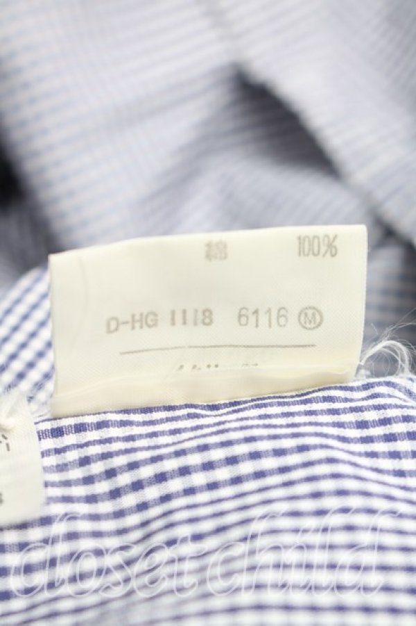 画像5: 【Vintage放出】ヴィヴィアンウエストウッド 中古 / ギンガムチェックプリーツシャツ I(7号相当) 紺  H-25-12-20-016-bl-IN-ZH (5)