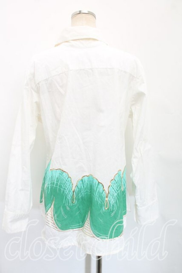 画像2: 【Vintage放出】ヴィヴィアンウエストウッド 中古 / ウェーブptシャツ M 白  H-25-12-20-017-bl-IN-ZH (2)