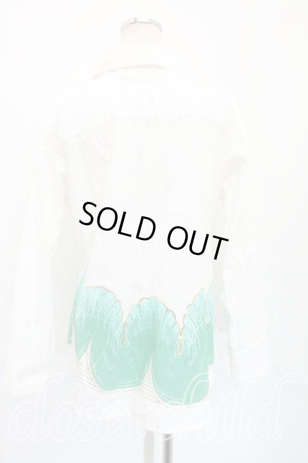 画像2: 【Vintage放出】ヴィヴィアンウエストウッド 中古 / ウェーブptシャツ M 白  H-25-12-20-017-bl-IN-ZH (2)