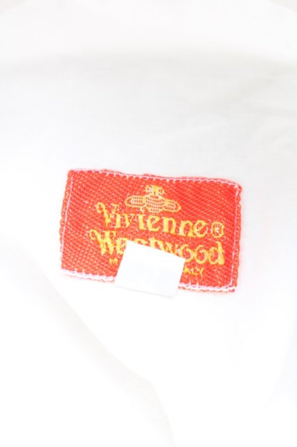 画像3: 【Vintage放出】ヴィヴィアンウエストウッド 中古 / カラーオーブ刺繍額縁ptシャツ S 白  H-25-12-20-018-bl-IN-ZH (3)