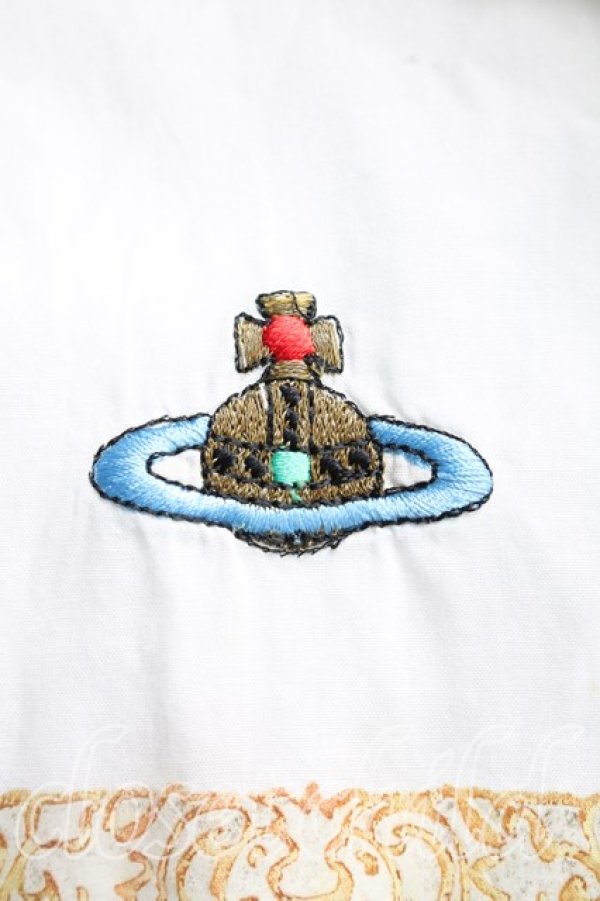 画像5: 【Vintage放出】ヴィヴィアンウエストウッド 中古 / カラーオーブ刺繍額縁ptシャツ S 白  H-25-12-20-018-bl-IN-ZH (5)
