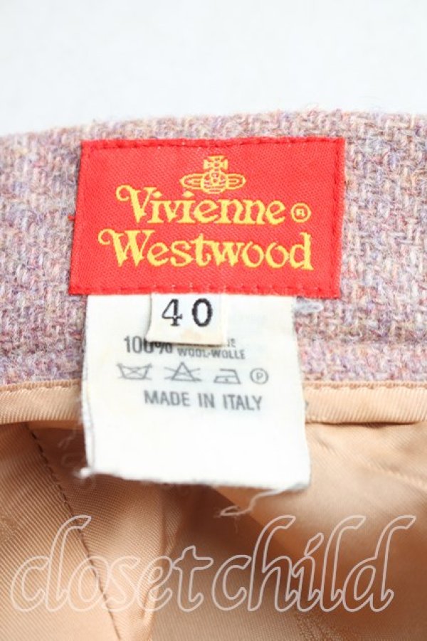 画像3: 【Vintage放出】ヴィヴィアンウエストウッド 中古 / ツイードサークルスカート 40(9号相当) ピンク  H-25-12-20-019-sk-IN-ZH (3)