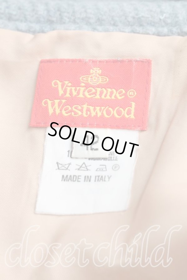 画像3: 【Vintage放出】ヴィヴィアンウエストウッド 中古 / 額縁バックルツイードスカート 42(11号相当) サックス  H-25-12-20-020-sk-IN-ZH (3)