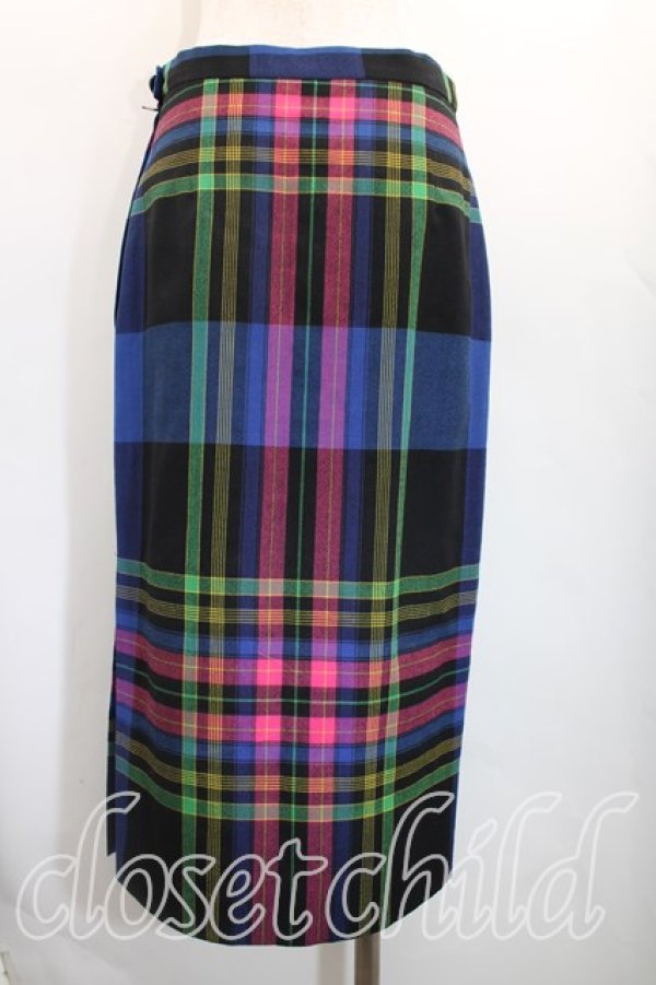 画像2: 【Vintage放出】ヴィヴィアンウエストウッド 中古 / メトロポリタンスカート UK12（11号相当） 黒ｘ青  H-25-12-20-021-sk-OD-ZH (2)