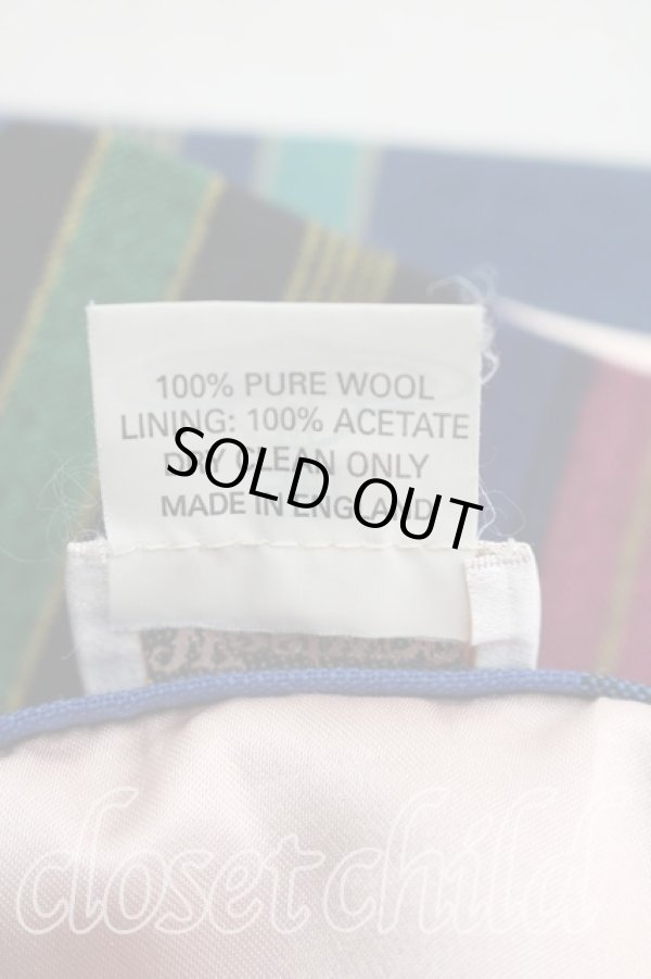 画像4: 【Vintage放出】ヴィヴィアンウエストウッド 中古 / メトロポリタンスカート UK12（11号相当） 黒ｘ青  H-25-12-20-021-sk-OD-ZH (4)