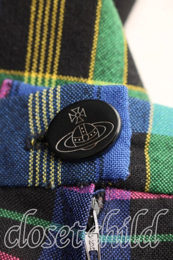 画像5: 【Vintage放出】ヴィヴィアンウエストウッド 中古 / メトロポリタンスカート UK12（11号相当） 黒ｘ青  H-25-12-20-021-sk-OD-ZH (5)