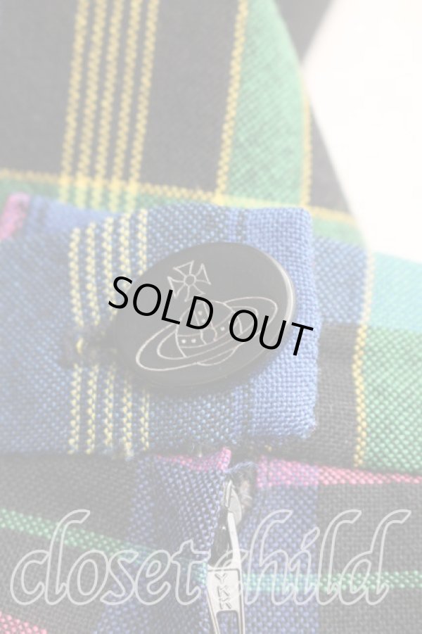 画像5: 【Vintage放出】ヴィヴィアンウエストウッド 中古 / メトロポリタンスカート UK12（11号相当） 黒ｘ青  H-25-12-20-021-sk-OD-ZH (5)