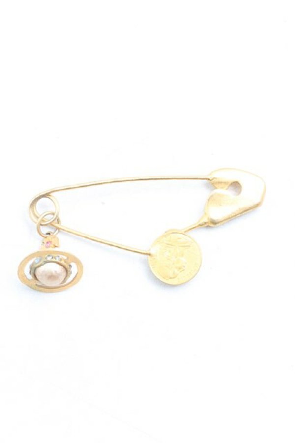 画像2: 【Vintage放出】ヴィヴィアンウエストウッド 中古 / マウスビジュ（挟ミタイプ）  ゴールド  H-25-12-20-001-ac-OD-ZH (2)