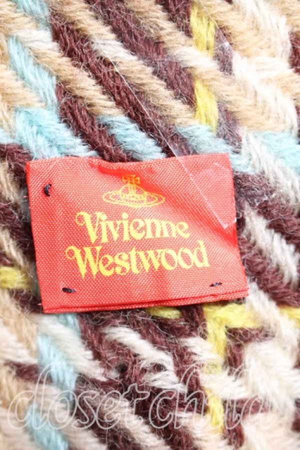 画像3: 【Vintage放出】ヴィヴィアンウエストウッド 中古 / ブラウンマック大判ストール  茶  H-25-12-20-007-gd-OD-ZH (3)