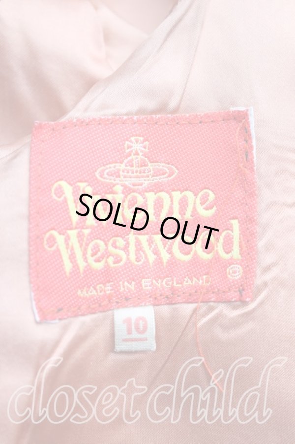 画像3: 【Vintage放出】ヴィヴィアンウエストウッド 中古 / タータンチェッククロップドジャケット UK10(9号相当) 白×赤  H-25-12-20-009-jc-IN-ZH (3)