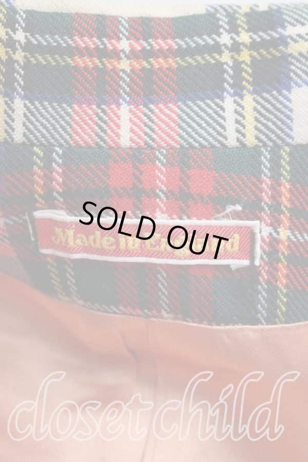 画像4: 【Vintage放出】ヴィヴィアンウエストウッド 中古 / タータンチェッククロップドジャケット UK10(9号相当) 白×赤  H-25-12-20-009-jc-IN-ZH (4)