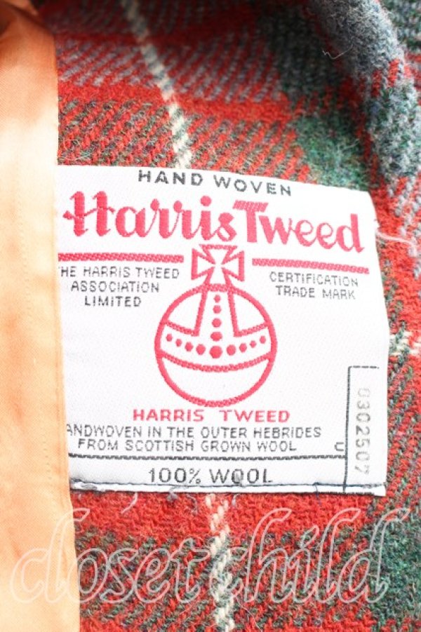 画像4: 【Vintage放出】ヴィヴィアンウエストウッド 中古 / 別珍切替タータンチェックツイードジャケット UK12(11号相当) 赤  H-25-12-20-010-jc-IN-ZH (4)