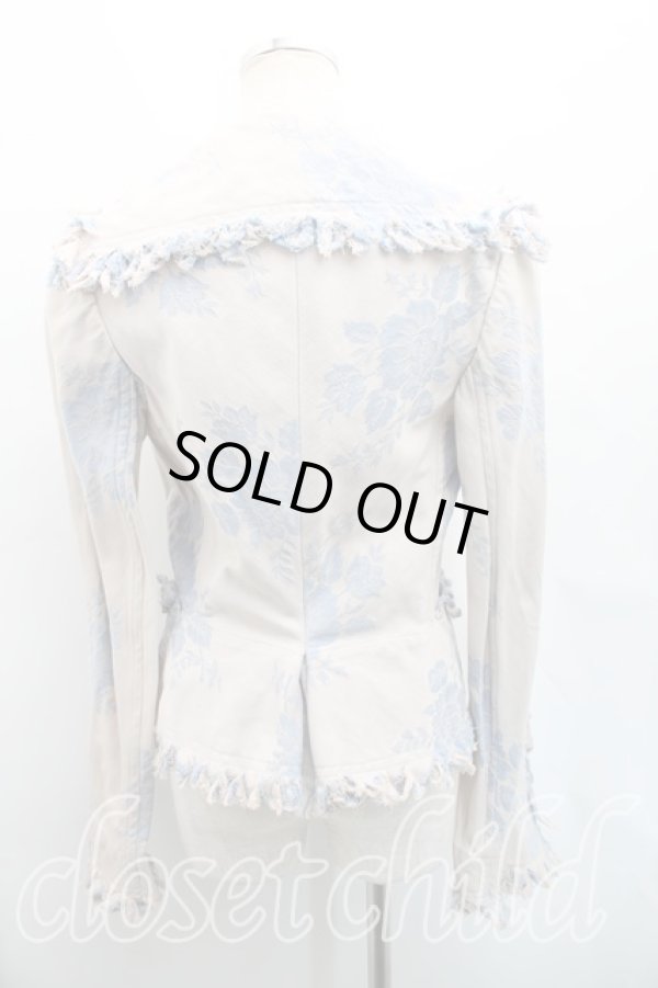 画像2: 【Vintage放出】ヴィヴィアンウエストウッド 中古 / ローズゴブランジャケット UK10（9号） 青ｘ薄灰  H-25-12-20-011-jc-OD-ZH (2)