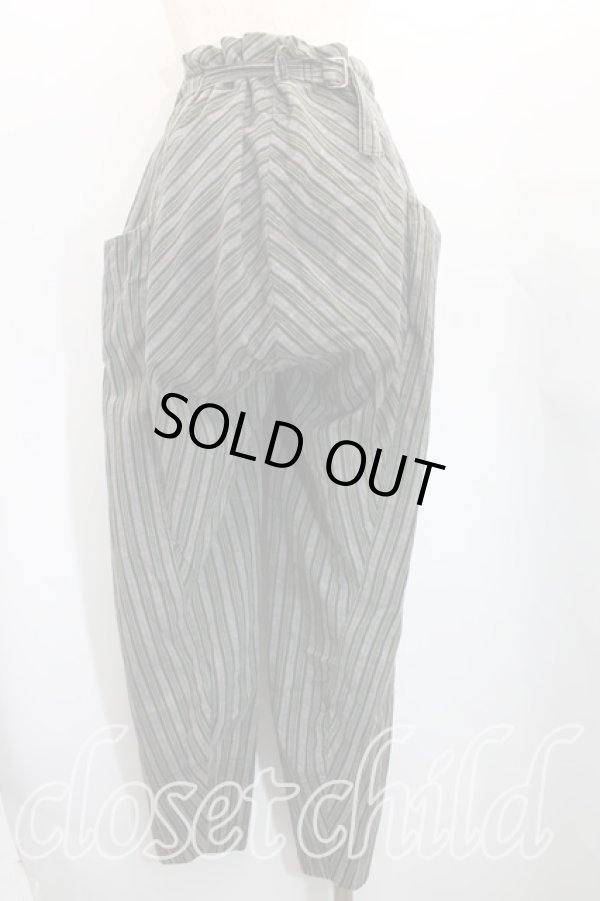 画像2: 【Vintage放出】worlds end classics 中古 / ストライプフンドシパンツ 表記無シ 灰×緑  H-25-12-20-014-pa-IN-ZH (2)