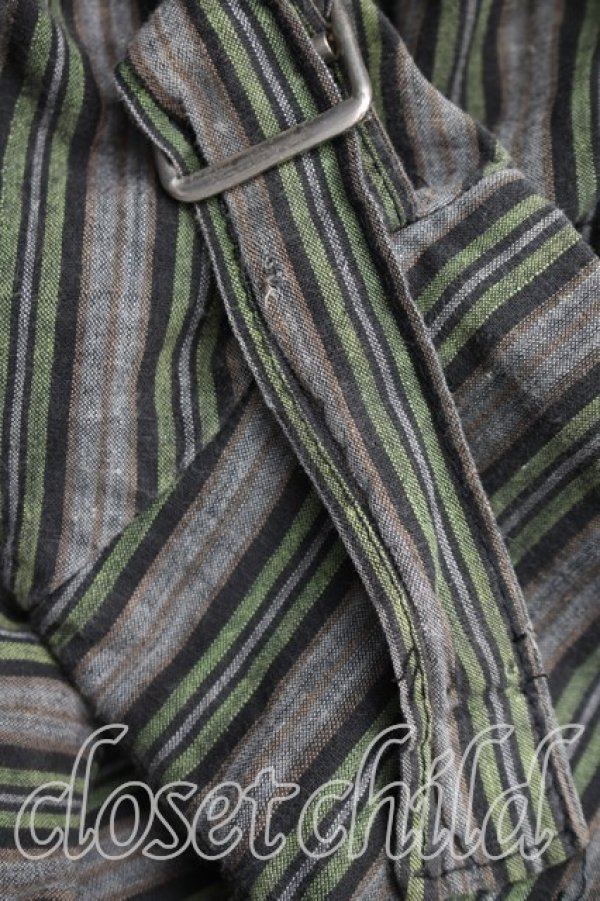 画像4: 【Vintage放出】worlds end classics 中古 / ストライプフンドシパンツ 表記無シ 灰×緑  H-25-12-20-014-pa-IN-ZH (4)