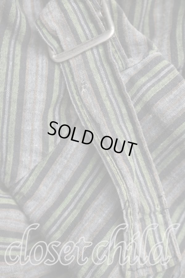 画像4: 【Vintage放出】worlds end classics 中古 / ストライプフンドシパンツ 表記無シ 灰×緑  H-25-12-20-014-pa-IN-ZH (4)