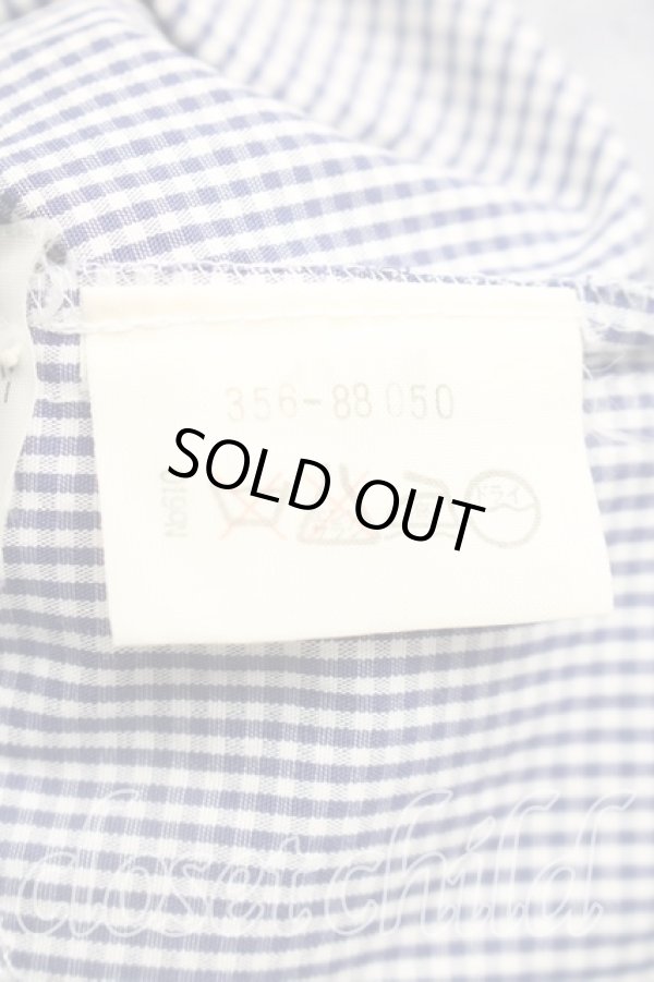 画像4: 【Vintage放出】ヴィヴィアンウエストウッド 中古 / ギンガムチェックプリーツシャツ I(7号相当) 紺  H-25-12-20-016-bl-IN-ZH (4)