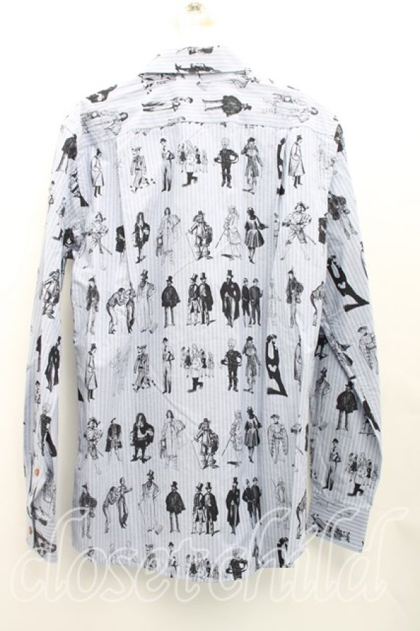 画像2: ヴィヴィアンウエストウッド MAN 中古 / エボリューションオブマンクラシックシャツ 44（メンズS相当） 青  H-25-12-21-019-bl-OD-ZH (2)