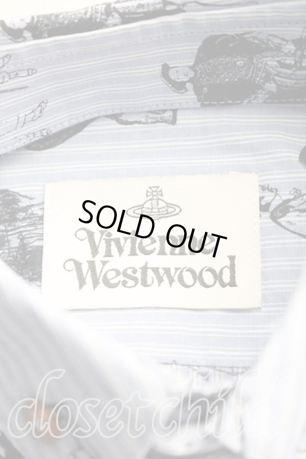 画像3: ヴィヴィアンウエストウッド MAN 中古 / エボリューションオブマンクラシックシャツ 44（メンズS相当） 青  H-25-12-21-019-bl-OD-ZH (3)