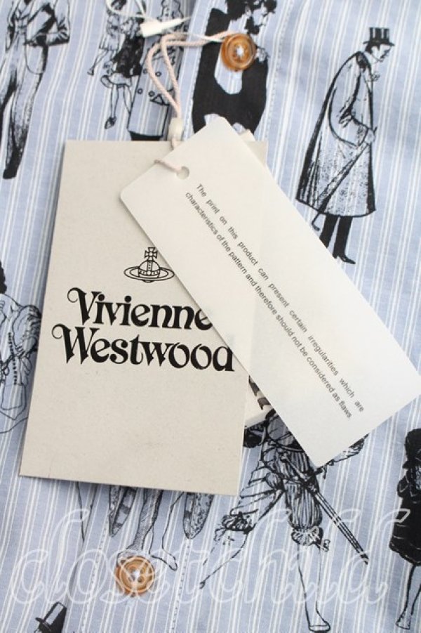 画像5: ヴィヴィアンウエストウッド MAN 中古 / エボリューションオブマンクラシックシャツ 44（メンズS相当） 青  H-25-12-21-019-bl-OD-ZH (5)