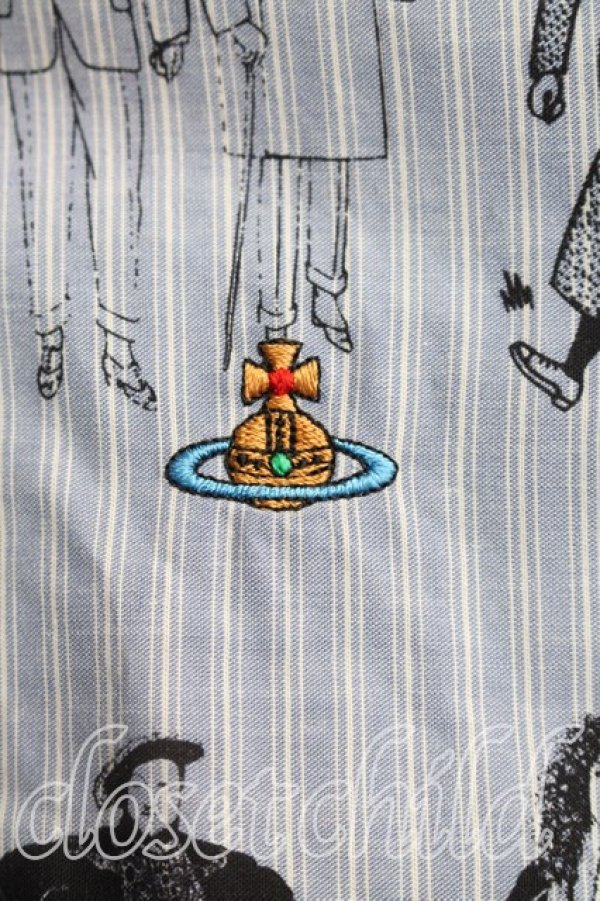 画像6: ヴィヴィアンウエストウッド MAN 中古 / エボリューションオブマンクラシックシャツ 44（メンズS相当） 青  H-25-12-21-019-bl-OD-ZH (6)