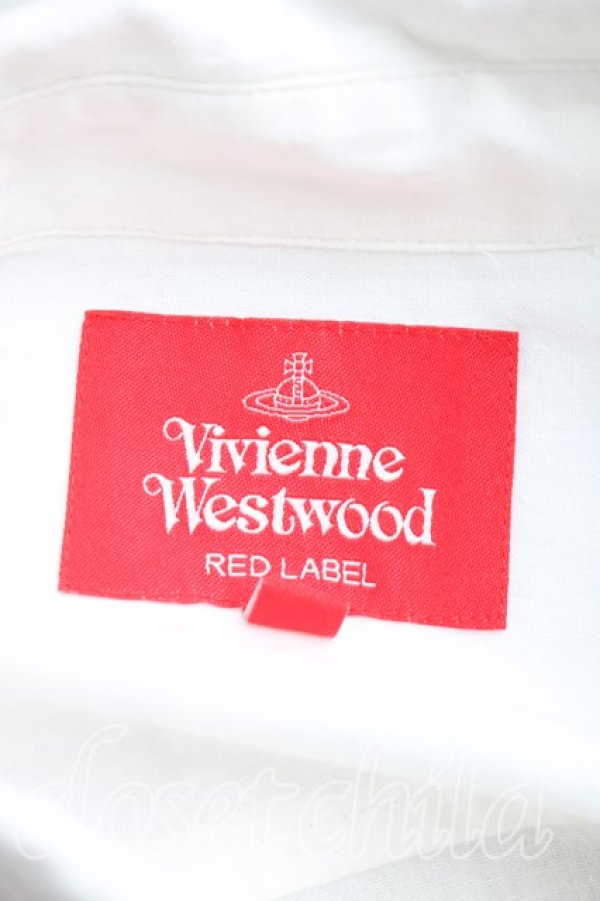 画像3: ヴィヴィアンウエストウッド 中古 / 綿麻セルヴィッチダンガリースリーブタックシャツ 00(ワンサイズ) 白  H-25-12-21-021-bl-IN-ZH (3)