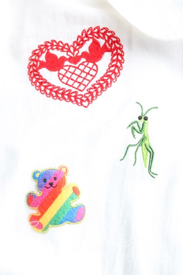 画像6: ヴィヴィアンウエストウッド 中古 / 綿麻セルヴィッチダンガリースリーブタックシャツ 00(ワンサイズ) 白  H-25-12-21-021-bl-IN-ZH (6)