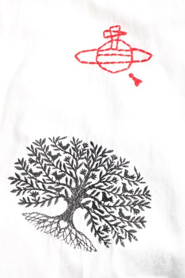 画像7: ヴィヴィアンウエストウッド 中古 / 綿麻セルヴィッチダンガリースリーブタックシャツ 00(ワンサイズ) 白  H-25-12-21-021-bl-IN-ZH (7)