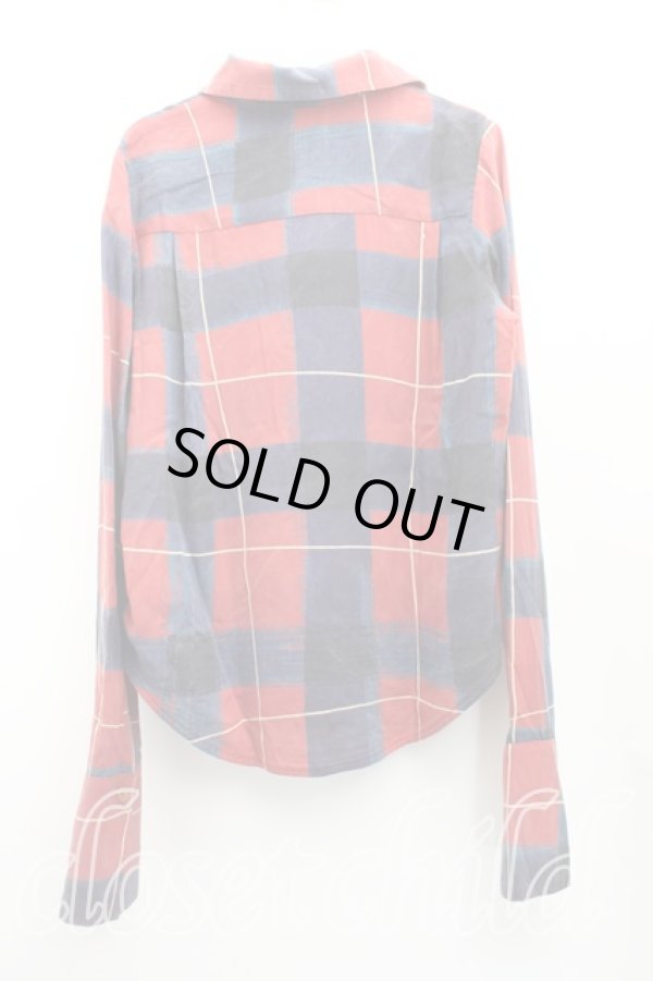 画像2: ヴィヴィアンウエストウッド 中古 / タータンチェックシャツ 00(ワンサイズ) エンジ×青  H-25-12-21-023-bl-IN-ZH (2)